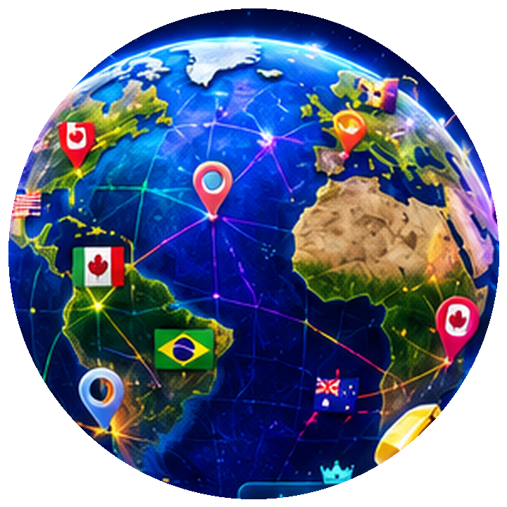 Rotating world globe